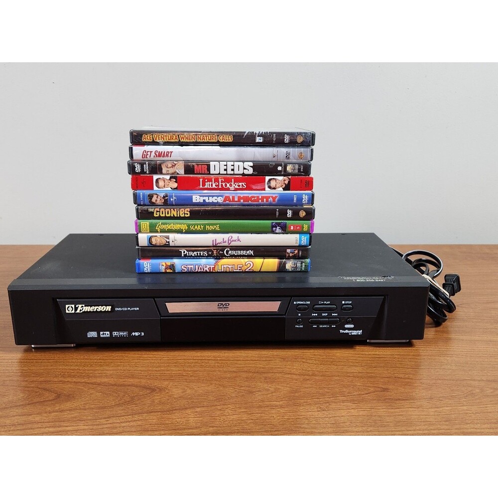 Emerson DVD/CD Player Model EWD7002 + Lot Of 10 DVDs No Remote ~ Tested Working